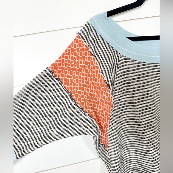 Ces Femme Striped Patchwork Print Long Sleeve Knit Top, EUC, Size Small - Picture 6 of 13